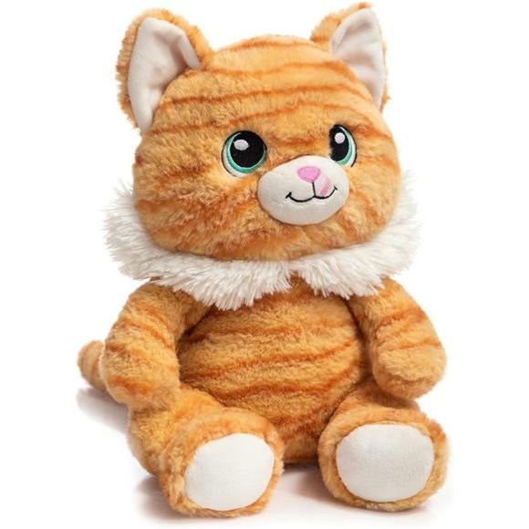 Orange Striped Cat Stuffed Animal Cute Kitten Plush Toy Gift for Kids 11 inch - Picture 6 of 7